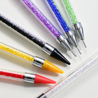 1 pièce Stylo à double embout pour la pose de strass et de cristaux, avec manche en cristal, outil de manucure et DIY pour ongles