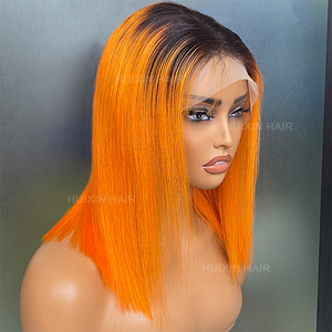 วิกผมบ๊อบแบบใส 13x4  ทำจากผมแท้ 100% เกรด 12A ของชาวบราซิล อินเดีย และมาเลเซีย สี 1b ส้ม  แบบตรงสลวย เงางาม - Product Image 5