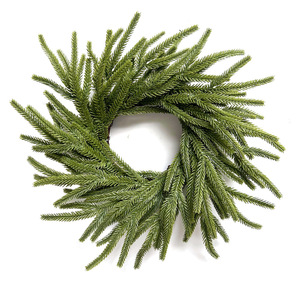 พวงหรีดเข็มสนประดิษฐ์ เส้นผ่านศูนย์กลาง 35 ซม. พลาสติกนิ่ม สำหรับตกแต่งภายใน แขวนประดับงานแต่งงาน ตกแต่งบ้าน ใบไม้สีเขียว - Product Image 1