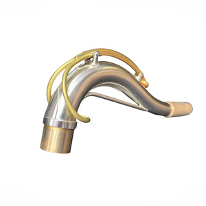 Col <span class=keywords><strong>de</strong></span> saxophone ténor en cuivre importé, plaqué argent mat - Product Image 2