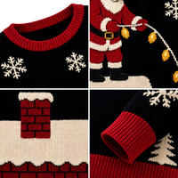 Pull d'hiver personnalisé pour femme avec motif et couleur sur mesure, étiquette privée, motif de toit de Noël