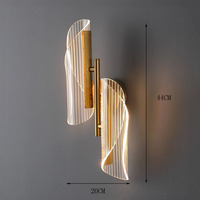 Applique Murale Intérieure en Acrylique Style Européen et Américain, Lumière LED Tricolore, CRI 90 Élevé, Intensité Variable, pour Salons, Bars, Gîtes et Chambres