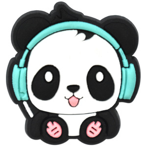 Breloques décoratives en PVC amovibles pour sabots et pantoufles, motifs panda de dessin animé mignons, accessoires de chaussures, vente en gros - Product Image 5