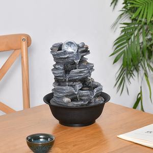 <span class=keywords><strong>Fontaine</strong></span> d'eau rotative Feng Shui pour bureau, décoration de bureau, cascade de pierres, résine, <span class=keywords><strong>fontaine</strong></span> d'eau de table pour la maison et le bureau, directement de l'usine - Product Image 6