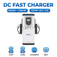 Nouvelle station de recharge rapide pour véhicules électriques commerciaux de 160 kW, montée au sol, avec CCS2, CHAdeMO, paiement RFID, pour parking