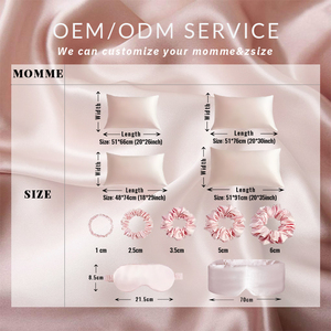 Elegante bordino artigianale di seta di gelso federa Anti-rughe maschera per gli occhi Set di Scrunchie con Logo personalizzato borsa da imballaggio - Product Image 5