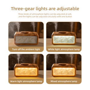 Nuevo humidificador doméstico de doble chorro con luz nocturna de montaña nevada y efecto de nieve artificial para escritorio - Product Image 3