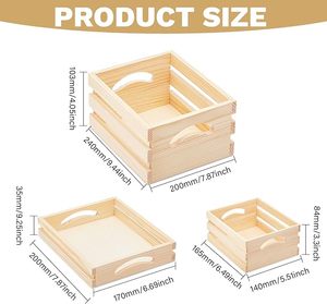 Caisses palettes en bois personnalisées de 3 tailles nidification plateaux en bois non finis pour la décoration d'affichage de stockage - Product Image 4
