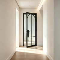 Elegantes Puertas Francesas de Hierro y Vidrio, Precio de Fábrica al por Mayor para Villas de Lujo