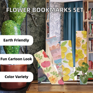 24 pz/borsa Segnalibri in carta con fiori dipinti a olio, simpatici ed ecologici, accessori per libri all'ingrosso per studenti, ragazzi e adolescenti - Product Image 2