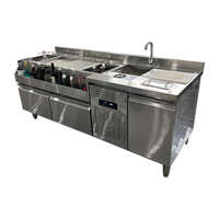 Komersial Modern Stainless Steel koktail Bar Station peralatan dapur elektrik kulkas Cocktail untuk Bar Modern