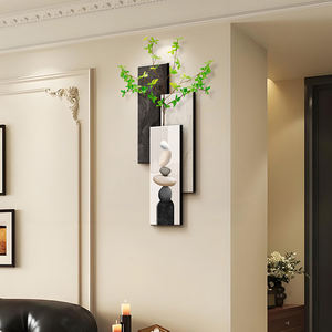 Décoration moderne et <span class=keywords><strong>simple</strong></span> pour salon avec fleurs artificielles, décor mural en porcelaine de cristal, peintures murales abstraites de plantes - Product Image 3