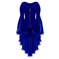 Veste gothique en velours à manches longues en dentelle pour femme, robe de Vampire pour dames aristocratique, Cosplay Lolita