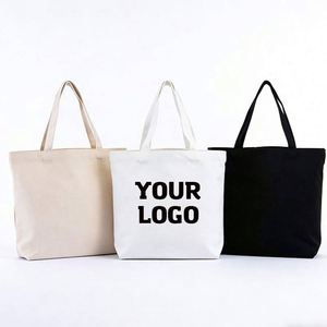 Bolsas de tela reutilizables Wj62 impresas, de lona de algodón, para compras y almacenamiento, con logotipo personalizado, regalos promocionales - Product Image 1