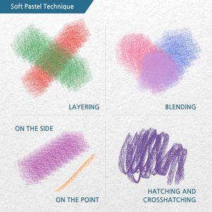 FOSKA <span class=keywords><strong>Pastels</strong></span> professionnels doux et faciles à estomper, 12/24 couleurs, pour le bureau, l'école, le dessin et la peinture - Product Image 4