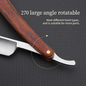 Rasoir droit en acier inoxydable antique LIYI, manche en bois, style ancien, salon de coiffure, coupe de cheveux, <span class=keywords><strong>rasage</strong></span> de la barbe - Product Image 5