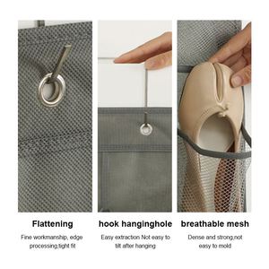 Naduo Over the Door <b>Shoe</b> Organizers Hanging Bag 28 Mesh Pockets Hanging Bag Fabric <b>Shoe</b> Rack With Metal <b>Hooks</b> - Product Image 3