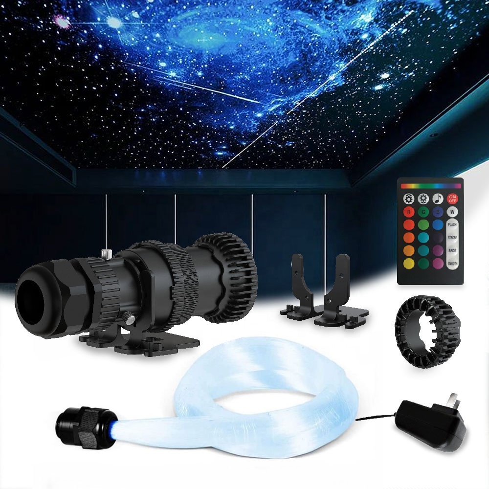 Outdoor Waterproof IP67 12W AC220V RGBW APP Control Led Light Source Machine + 0.75mm*4m*550pcs Fiber Optic Light Kit