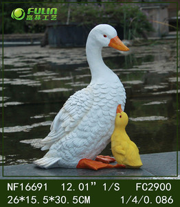 수제 맞춤형 수지 오리 조각상 가정 및 농장 장식용 야외 정원 장식을위한 실물 크기의 동물 조각 - Product Image 5