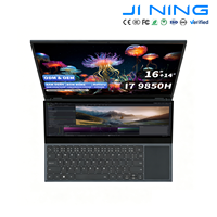 JINING OEM Ordine all'ingrosso Laptop Touchscreen Doppio Schermo 16+14 Intel Core I7 9850H per Ufficio 32GB RAM 1TB SSD Metallo Retroilluminato Fabbrica OEM Cina
