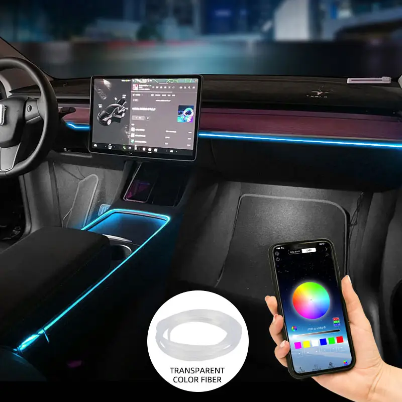 New arrival app control atmosphere led decorative light ambient lights for Tesla with foot atmosphere light led
