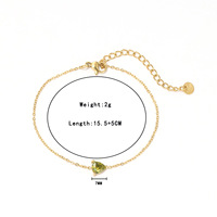 Bracelet chaîne fine MYNECK en acier inoxydable plaqué or 18 carats PVD avec zircon blanc en forme de cœur, bijoux de mode
