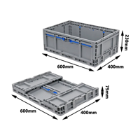 Boîte logistique pliable en plastique de taille européenne standard, retournable et réutilisable pour la chaîne d'approvisionnement