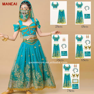 Costume de danse du ventre de princesse indienne pour filles, ensemble de <span class=keywords><strong>sari</strong></span>, costume de scène pour enfants, tenue de fantaisie, costume arabe, Halloween, vêtements de danse <span class=keywords><strong>Bollywood</strong></span> - Product Image 1