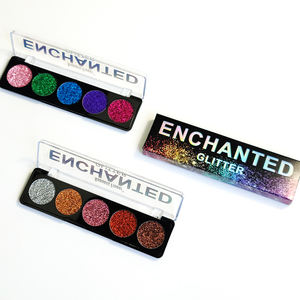 Marque privée moins chère, vente en gros, 5 couleurs, ombre à paupières à paillettes enchantées - Product Image 4