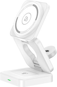 แท่นชาร์จไร้สายแบบพับได้ 3-in-1 กำลังไฟ 15W พร้อมแม่เหล็ก N52 17 ตัว สำหรับสมาร์ทวอทช์ โทรศัพท์ หูฟัง และการเดินทาง (Type-C) - Product Image 2