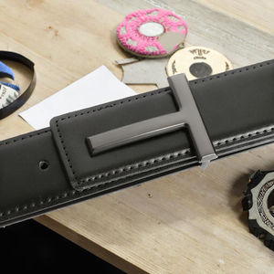 Luxury Designer Brand Cow Hide Square Buckle Alloy Waistband <b>Men</b> Women's Casual <b>Jeans</b> High Quality Fashion - Product Image 3