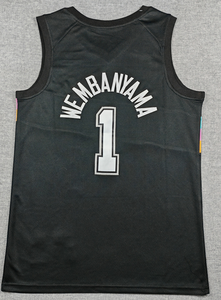 Maillots de basket-ball brodés et cousus pour hommes, vente en gros et ventes chaudes 2026, San Antonio <span class=keywords><strong>Spurs</strong></span>, Victor Wembanyama - Product Image 5