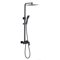 Sistema de Ducha de Latón para Montaje en Pared, 2 Funciones, Juego de Ducha de Lluvia Cuadrada Grande y Rociador de Mano, Kit Mezclador de Ducha para Baño