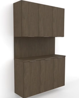 Armoire murale de rangement pour salon en bois brun avec évier, vitrine de bar pour salon de coiffure, armoire murale de rangement pour équipement de barbier