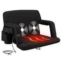 Fauteuil de stade portable et imperméable en métal, avec dossier réglable multi-niveaux et fonction chauffante