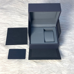 Luxury Custom Logo <b>Grey</b> Wood Watch <b>Box</b> Set-Durable Water Resistant Single-Slot Protective Packaging with Card & Certificate - Product Image 4