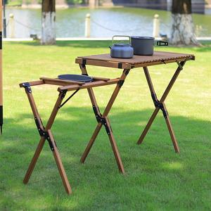 Table pliante d'extérieur en bois massif, convertible et portable, pour cuisine, salle à manger, camping, pique-nique, mobilier d'extérieur, salle de sport, voiture, excursions en autonomie - Product Image 4