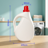Bouteille ovale en plastique HDPE de 3000 ml avec bouchon à vis, recyclable, pour détergent, savon, adoucissant pour tissus, emballage de produits chimiques ménagers