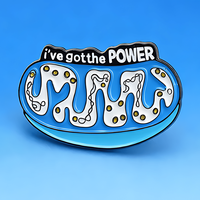I've Got the POWER Pin de Esmalte Azul y Blanco de Aleación de Zinc, Diseño Moderno y Creativo de Modelo Celular Genético para Pequeños Grupos