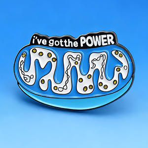 I've Got the POWER Pin de Esmalte Azul y Blanco de Aleación de Zinc, Diseño Moderno y Creativo de Modelo Celular Genético para Pequeños Grupos - Product Image 5
