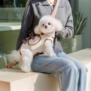 Pet Carriers Polyester Small <b>Dogs</b> Cats Luxury Fashion Warm Slings Backpacks Belt Closure Portable Crossbody Cartoon Shoulder - Product Image 4