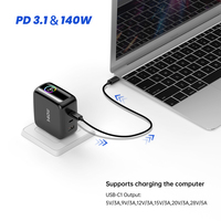 Cargador Tommox de 140W/100W, Cargador Multipuerto USB Tipo C para Smartphone, Laptop, Cargador Rápido PD Gan para iPhone 17, Macbook, iPad, Tablet
