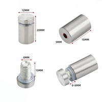China Manufacturer's 12*20mm Golden Black Mirror Glass Sign Standoffs Fasteners for Advertising Board