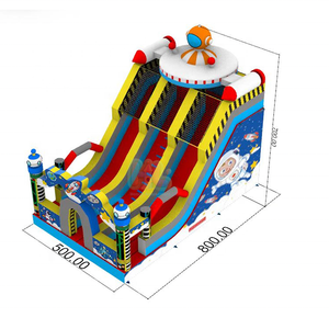 Parc aquatique gonflable commercial extérieur en PVC sur mesure, thème dessin animé, avec toboggan et aire de saut pour jardin, Moyen-Orient, <span class=keywords><strong>Robert</strong></span> - Product Image 2