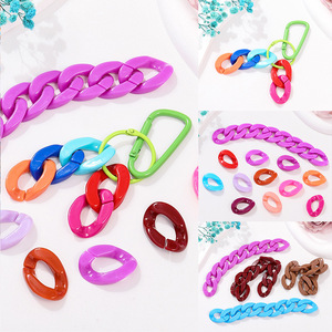 Pinza para el pelo de acrílico colorido con cadena abierta y hebilla, 6.5cm, de resina plástica, accesorios de joyería DIY, estilo casual - Product Image 3