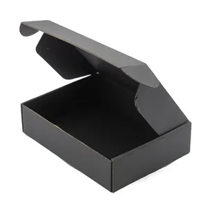 纸板定制标志印刷低价包装工艺礼品运输邮件哑光黑色瓦楞纸箱