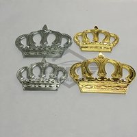Autocollant de badge d'emblème de coffre de voiture en métal 3D de luxe argent or, logo de couronne VIP, pour la décoration de voiture, moto, vélo