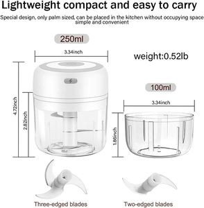 เครื่องบดเนื้อไฟฟ้าเครื่องปั่นกระเทียมอาหาร - Product Image 4