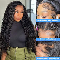 Perruque 12A en cheveux naturels bruts bouclés birmans et péruviens, Lace Front 13x4 13x6, dentelle HD transparente, cheveux humains, nœuds simples, sans colle