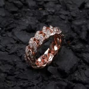 Nouvelle conception Bague en or avec pierres CZ pavées en laiton, bagues cubaines épaisses pour femmes et hommes, vente en gros, accessoires de bijoux hip-hop - Product Image 4